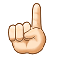 ☝🏻 Emoji nach oben weisender Zeigefinger von vorne: helle Hautfarbe Samsung One UI 1.5.