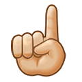 ☝🏼 Emoji Dedo índice Hacia Arriba: Tono De Piel Claro Medio en Samsung One UI 1.5.