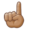 ☝🏽 Emoji Indicador Apontando Para Cima: Pele Morena na Samsung One UI 1.5.