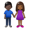 Emoji 👩🏾‍🤝‍👨🏿 Uomo E Donna Che Si Tengono Per Mano: Carnagione Abbastanza Scura E Carnagione Scura su Samsung One UI 1.5.