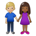 👩🏾‍🤝‍👨🏼 Emoji Mann und Frau halten Hände: mitteldunkle Hautfarbe, mittelhelle Hautfarbe Samsung One UI 1.5.