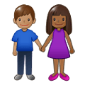 👩🏾‍🤝‍👨🏽 Emoji Mann und Frau halten Hände: mitteldunkle Hautfarbe, mittlere Hautfarbe Samsung One UI 1.5.