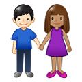 👩🏽‍🤝‍👨🏻 Emoji Homem E Mulher De Mãos Dadas: Pele Morena E Pele Clara na Samsung One UI 1.5.