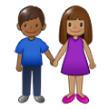 Emoji 👩🏽‍🤝‍👨🏾 Uomo E Donna Che Si Tengono Per Mano: Carnagione Olivastra E Carnagione Abbastanza Scura su Samsung One UI 1.5.