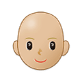 👩🏼‍🦲 Emoji Mujer: Tono De Piel Claro Medio Y Sin Pelo en Samsung One UI 1.5.