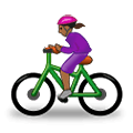 🚴🏾‍♀️ Emoji Mulher Ciclista: Pele Morena Escura na Samsung One UI 1.5.