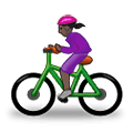 🚴🏿‍♀️ Emoji Mulher Ciclista: Pele Escura na Samsung One UI 1.5.