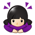 🙇🏻‍♀️ Emoji Mujer Haciendo Una Reverencia: Tono De Piel Claro en Samsung One UI 1.5.
