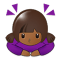 Emoji 🙇🏾‍♀️ Donna Che Fa Inchino Profondo: Carnagione Abbastanza Scura su Samsung One UI 1.5.