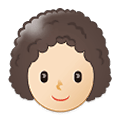 Émoji 👩🏻‍🦱 Femme : Peau Claire Et Cheveux Bouclés sur Samsung One UI 1.5.