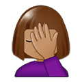 🤦🏽‍♀️ Emoji sich an den Kopf fassende Frau: mittlere Hautfarbe Samsung One UI 1.5.