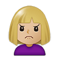Emoji 🙍🏼‍♀️ Donna Corrucciata: Carnagione Abbastanza Chiara su Samsung One UI 1.5.