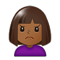 🙍🏾‍♀️ Emoji missmutige Frau: mitteldunkle Hautfarbe Samsung One UI 1.5.