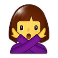 🙅‍♀️ Emoji Mulher Fazendo Gesto De «não» na Samsung One UI 1.5.