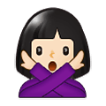 🙅🏻‍♀️ Emoji Frau mit überkreuzten Armen: helle Hautfarbe Samsung One UI 1.5.