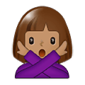 🙅🏽‍♀️ Emoji Frau mit überkreuzten Armen: mittlere Hautfarbe Samsung One UI 1.5.