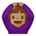🙆🏽‍♀️ Emoji Mujer Haciendo El Gesto De «de Acuerdo»: Tono De Piel Medio en Samsung One UI 1.5.