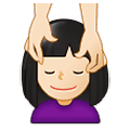 💆🏻‍♀️ Emoji Frau, die eine Kopfmassage bekommt: helle Hautfarbe Samsung One UI 1.5.