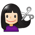 💇🏻‍♀️ Emoji Mujer Cortándose El Pelo: Tono De Piel Claro en Samsung One UI 1.5.