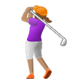 🏌🏽‍♀️ Emoji Mujer Jugando Al Golf: Tono De Piel Medio en Samsung One UI 1.5.