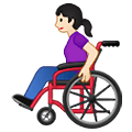 👩🏻‍🦽 Emoji Mulher Em Cadeira De Rodas Manual: Pele Clara na Samsung One UI 1.5.