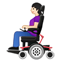 👩🏻‍🦼 Emoji Frau in elektrischem Rollstuhl: helle Hautfarbe Samsung One UI 1.5.