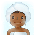 🧖🏾‍♀️ Emoji Frau in Dampfsauna: mitteldunkle Hautfarbe Samsung One UI 1.5.