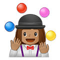 🤹🏽‍♀️ Emoji Jongleurin: mittlere Hautfarbe Samsung One UI 1.5.
