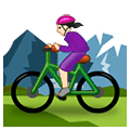 🚵🏻‍♀️ Emoji Mujer En Bicicleta De Montaña: Tono De Piel Claro en Samsung One UI 1.5.