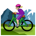🚵🏼‍♀️ Emoji Mulher Fazendo Mountain Bike: Pele Morena Clara na Samsung One UI 1.5.
