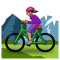 Emoji 🚵🏽‍♀️ Ciclista Donna Di Mountain Bike: Carnagione Olivastra su Samsung One UI 1.5.