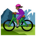 🚵🏾‍♀️ Emoji Mujer En Bicicleta De Montaña: Tono De Piel Oscuro Medio en Samsung One UI 1.5.