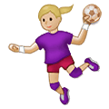 🤾🏼‍♀️ Emoji Mujer Jugando Al Balonmano: Tono De Piel Claro Medio en Samsung One UI 1.5.