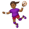 🤾🏾‍♀️ Emoji Mujer Jugando Al Balonmano: Tono De Piel Oscuro Medio en Samsung One UI 1.5.