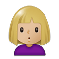 Emoji 🙎🏼‍♀️ Donna Imbronciata: Carnagione Abbastanza Chiara su Samsung One UI 1.5.