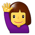 🙋‍♀️ Emoji Mujer Con La Mano Levantada en Samsung One UI 1.5.