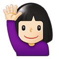 🙋🏻‍♀️ Emoji Frau mit erhobenem Arm: helle Hautfarbe Samsung One UI 1.5.