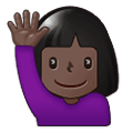 🙋🏿‍♀️ Emoji Frau mit erhobenem Arm: dunkle Hautfarbe Samsung One UI 1.5.