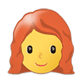 Émoji 👩‍🦰 Femme : Cheveux Roux sur Samsung One UI 1.5.
