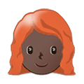 👩🏿‍🦰 Emoji Mulher: Pele Escura E Cabelo Vermelho na Samsung One UI 1.5.