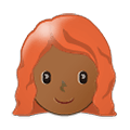 👩🏾‍🦰 Emoji Frau: mitteldunkle Hautfarbe, rotes Haar Samsung One UI 1.5.