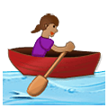 🚣🏽‍♀️ Emoji Mujer Remando En Un Bote: Tono De Piel Medio en Samsung One UI 1.5.