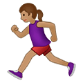 🏃🏽‍♀️ Emoji Mujer Corriendo: Tono De Piel Medio en Samsung One UI 1.5.