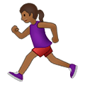 🏃🏾‍♀️ Emoji Mujer Corriendo: Tono De Piel Oscuro Medio en Samsung One UI 1.5.