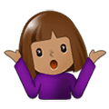 🤷🏽‍♀️ Emoji Mujer Encogida De Hombros: Tono De Piel Medio en Samsung One UI 1.5.