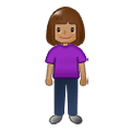 🧍🏽‍♀️ Emoji Mujer De Pie: Tono De Piel Medio en Samsung One UI 1.5.