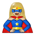 Émoji 🦸🏼‍♀️ Super-héroïne : Peau Moyennement Claire sur Samsung One UI 1.5.
