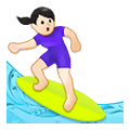 Emoji 🏄🏻‍♀️ Surfista Donna: Carnagione Chiara su Samsung One UI 1.5.