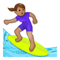 Émoji 🏄🏽‍♀️ Surfeuse : Peau Légèrement Mate sur Samsung One UI 1.5.