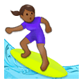 🏄🏾‍♀️ Emoji Mujer Haciendo Surf: Tono De Piel Oscuro Medio en Samsung One UI 1.5.
